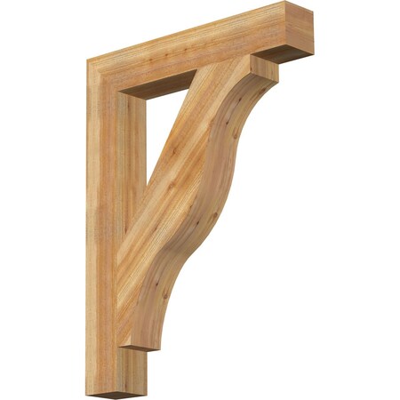 Ekena Millwork Funston Block Rough Sawn Bracket, Western Red Cedar, 6"W x 36"D x 48"H BKT06X36X48FST05RWR